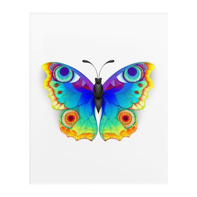 Rainbow Butterfly Peacock Eye Acrylic Print (Front)