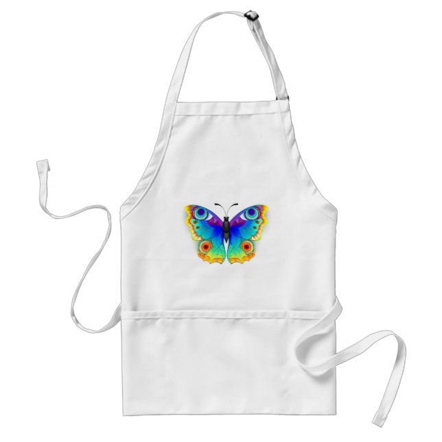 Rainbow Butterfly Peacock Eye Adult Apron (Front)