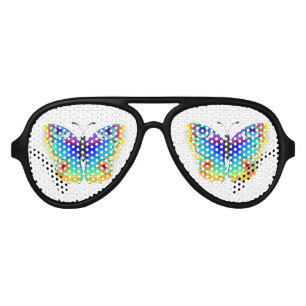 Rainbow Butterfly Peacock Eye Aviator Sunglasses