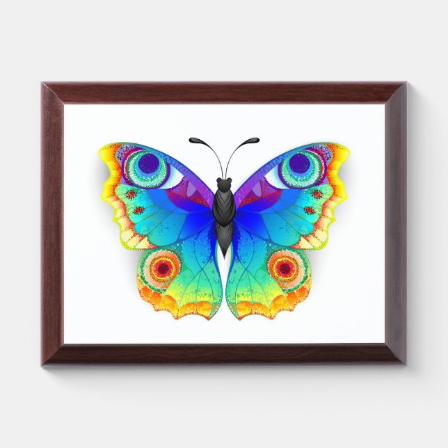 Rainbow Butterfly Peacock Eye Award Plaque (Horizontal)