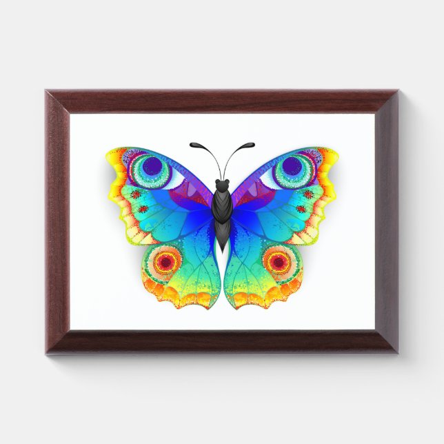 Rainbow Butterfly Peacock Eye Award Plaque (Horizontal)