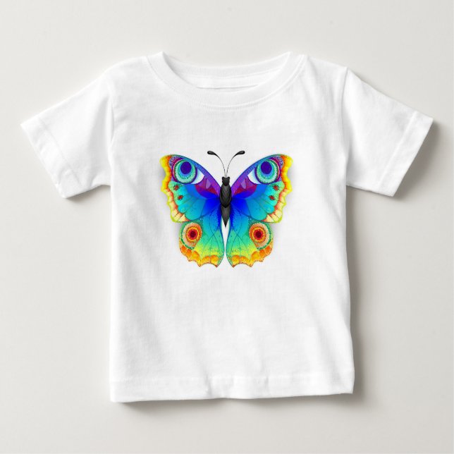 Rainbow Butterfly Peacock Eye Baby T-Shirt (Front)