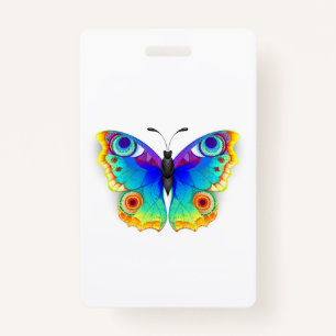 Rainbow Butterfly Peacock Eye Badge