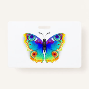 Rainbow Butterfly Peacock Eye Badge