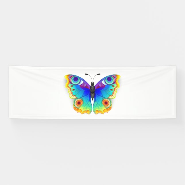 Rainbow Butterfly Peacock Eye Banner (Horizontal)
