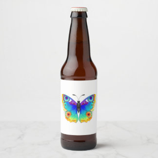 Rainbow Butterfly Peacock Eye Beer Bottle Label