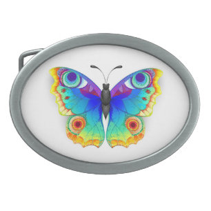 Rainbow Butterfly Peacock Eye Belt Buckle