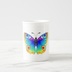 Rainbow Butterfly Peacock Eye Bone China Mug