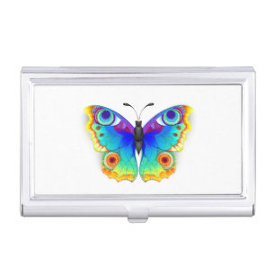 Rainbow Butterfly Peacock Eye Business Card Case