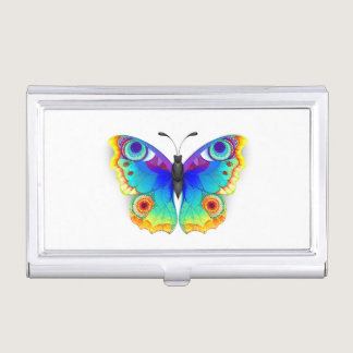 Rainbow Butterfly Peacock Eye Business Card Case