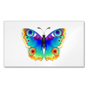 Rainbow Butterfly Peacock Eye Business Card Magnet