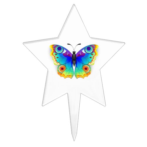 Rainbow Butterfly Peacock Eye Cake Topper