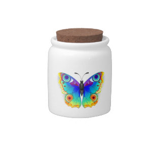 Rainbow Butterfly Peacock Eye Candy Jar