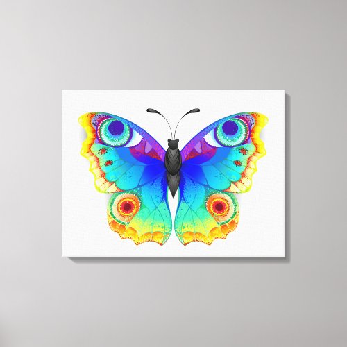 Rainbow Butterfly Peacock Eye Canvas Print