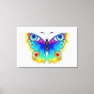 Rainbow Butterfly Peacock Eye Canvas Print