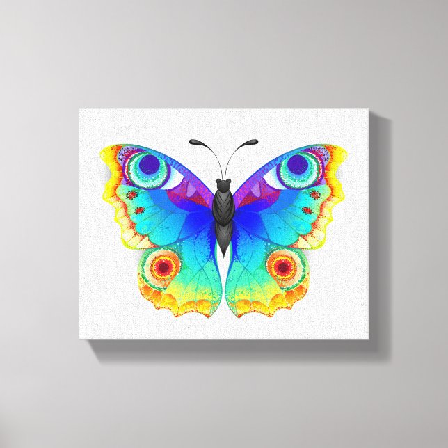 Rainbow Butterfly Peacock Eye Canvas Print (Front)