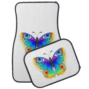 Rainbow Butterfly Peacock Eye Car Floor Mat