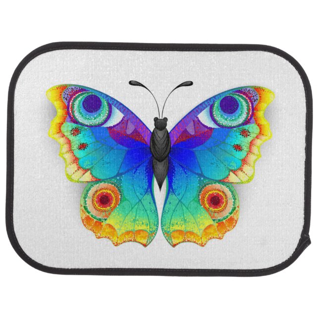 Rainbow Butterfly Peacock Eye Car Floor Mat (Rear)