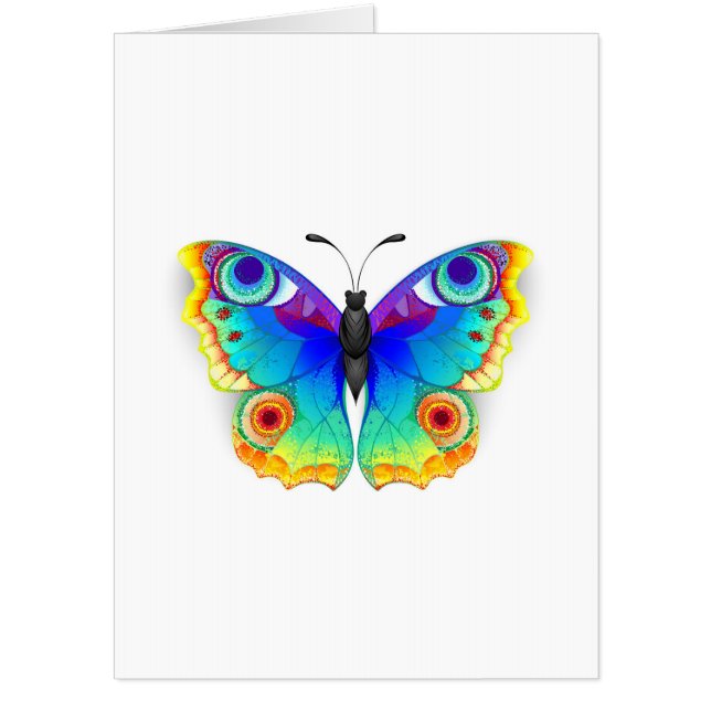 Rainbow Butterfly Peacock Eye Card (Front)