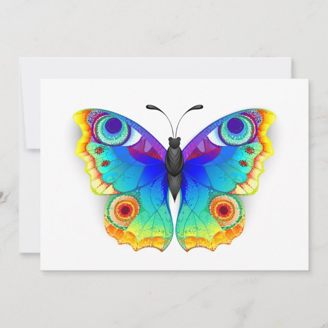 Rainbow Butterfly Peacock Eye Card (Front)