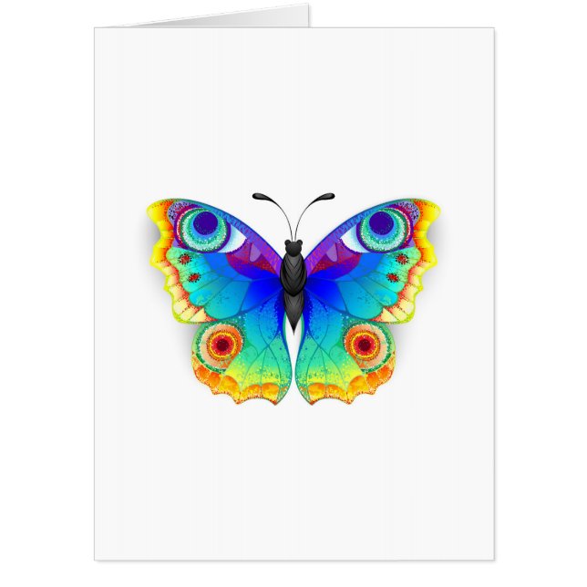 Rainbow Butterfly Peacock Eye Card (Front)