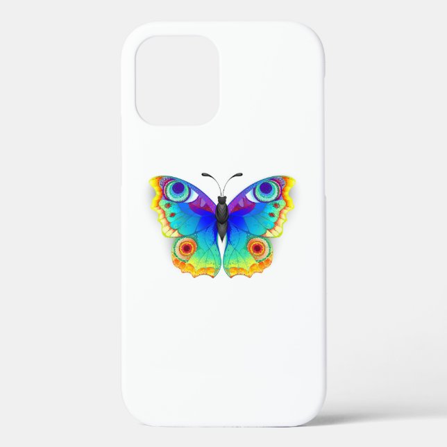 Rainbow Butterfly Peacock Eye Case-Mate iPhone Case (Back)