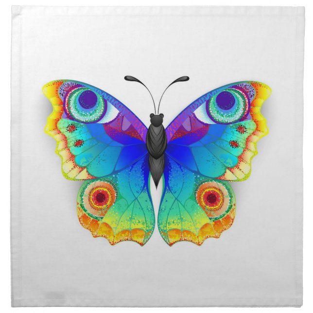 Rainbow Butterfly Peacock Eye Cloth Napkin (Front)