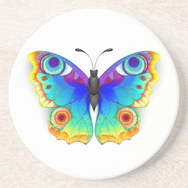 Rainbow Butterfly Peacock Eye Coaster (Front)