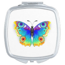 Rainbow Butterfly Peacock Eye Compact Mirror