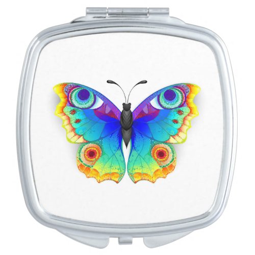 Rainbow Butterfly Peacock Eye Compact Mirror