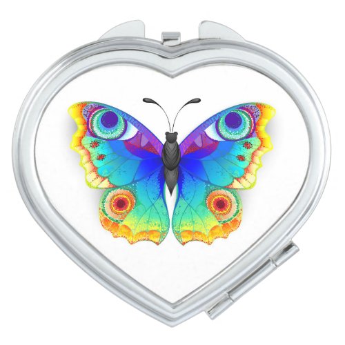 Rainbow Butterfly Peacock Eye Compact Mirror