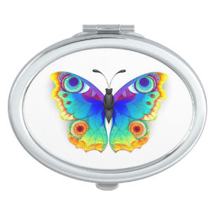 Rainbow Butterfly Peacock Eye Compact Mirror