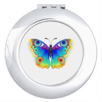Rainbow Butterfly Peacock Eye Compact Mirror