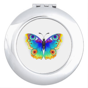 Rainbow Butterfly Peacock Eye Compact Mirror