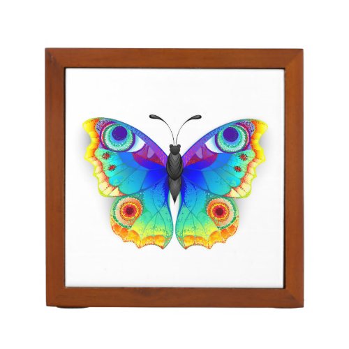 Rainbow Butterfly Peacock Eye Desk Organizer