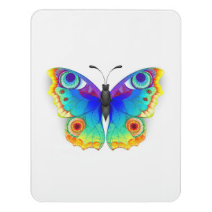 Rainbow Butterfly Peacock Eye Door Sign