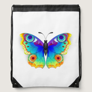 Rainbow Butterfly Peacock Eye Drawstring Bag