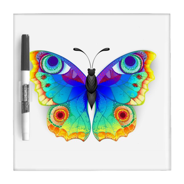 Rainbow Butterfly Peacock Eye Dry Erase Board (Front)