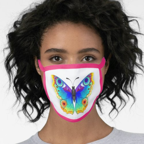 Rainbow Butterfly Peacock Eye Face Mask