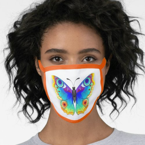 Rainbow Butterfly Peacock Eye Face Mask