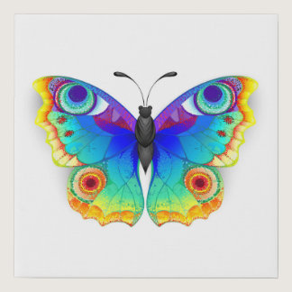 Rainbow Butterfly Peacock Eye Faux Canvas Print
