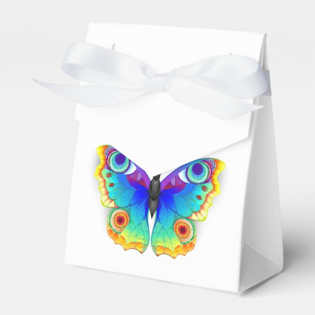 Rainbow Butterfly Peacock Eye Favor Boxes (Front Side)
