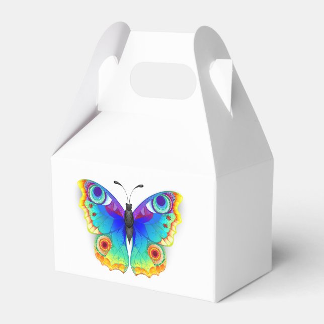 Rainbow Butterfly Peacock Eye Favor Boxes (Front Side)