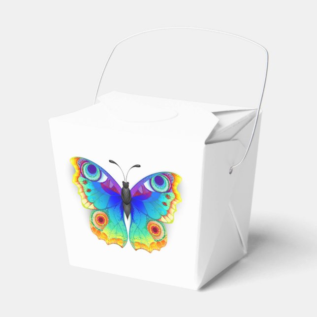 Rainbow Butterfly Peacock Eye Favor Boxes (Front Side)