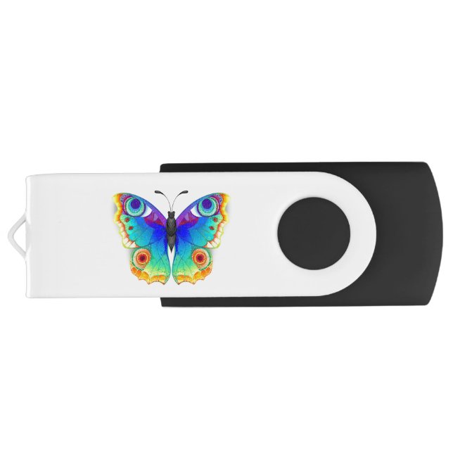 Rainbow Butterfly Peacock Eye Flash Drive (Back)