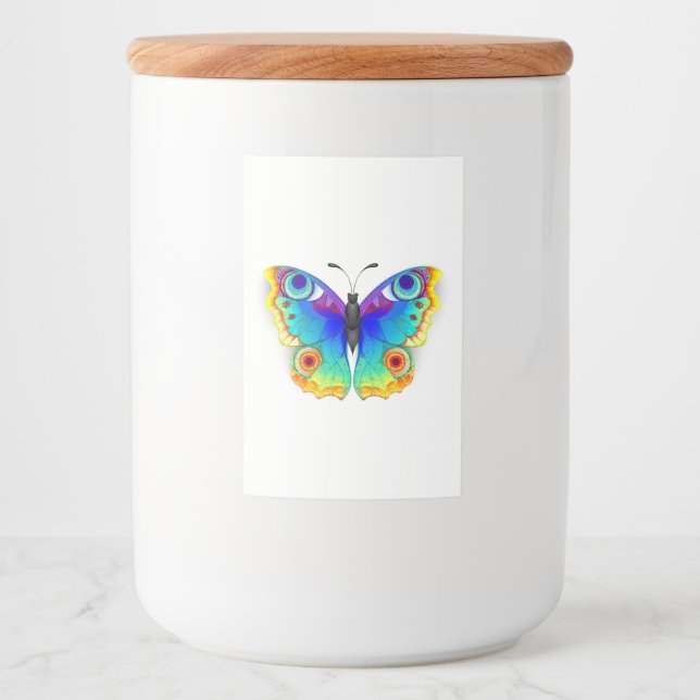 Rainbow Butterfly Peacock Eye Food Label (Front)