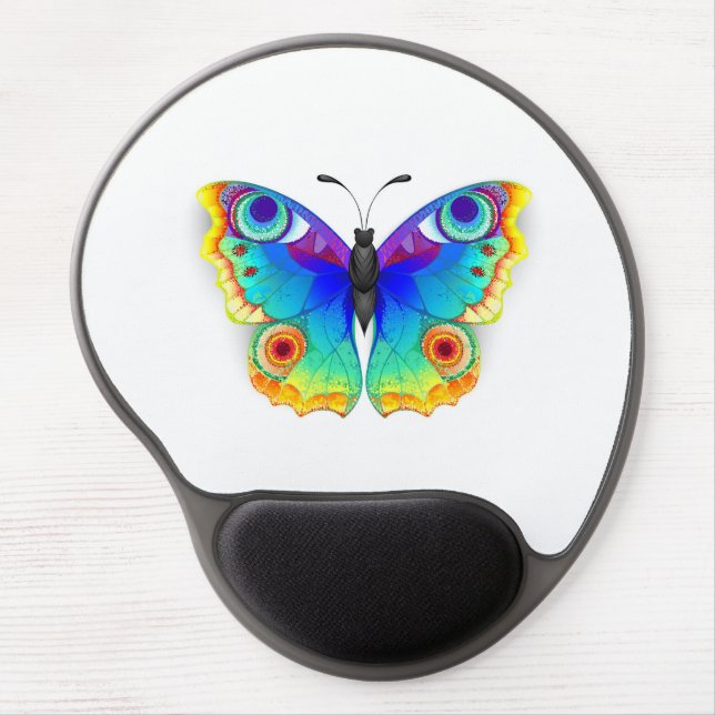Rainbow Butterfly Peacock Eye Gel Mouse Pad (Front)