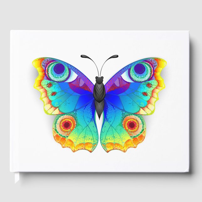 Rainbow Butterfly Peacock Eye Guest Book (Front)