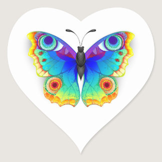 Rainbow Butterfly Peacock Eye Heart Sticker