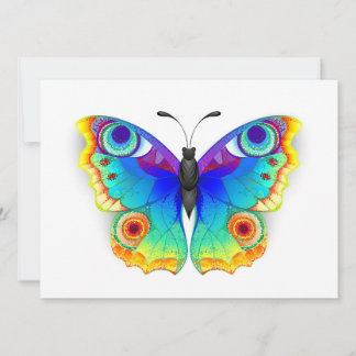 Rainbow Butterfly Peacock Eye Holiday Card